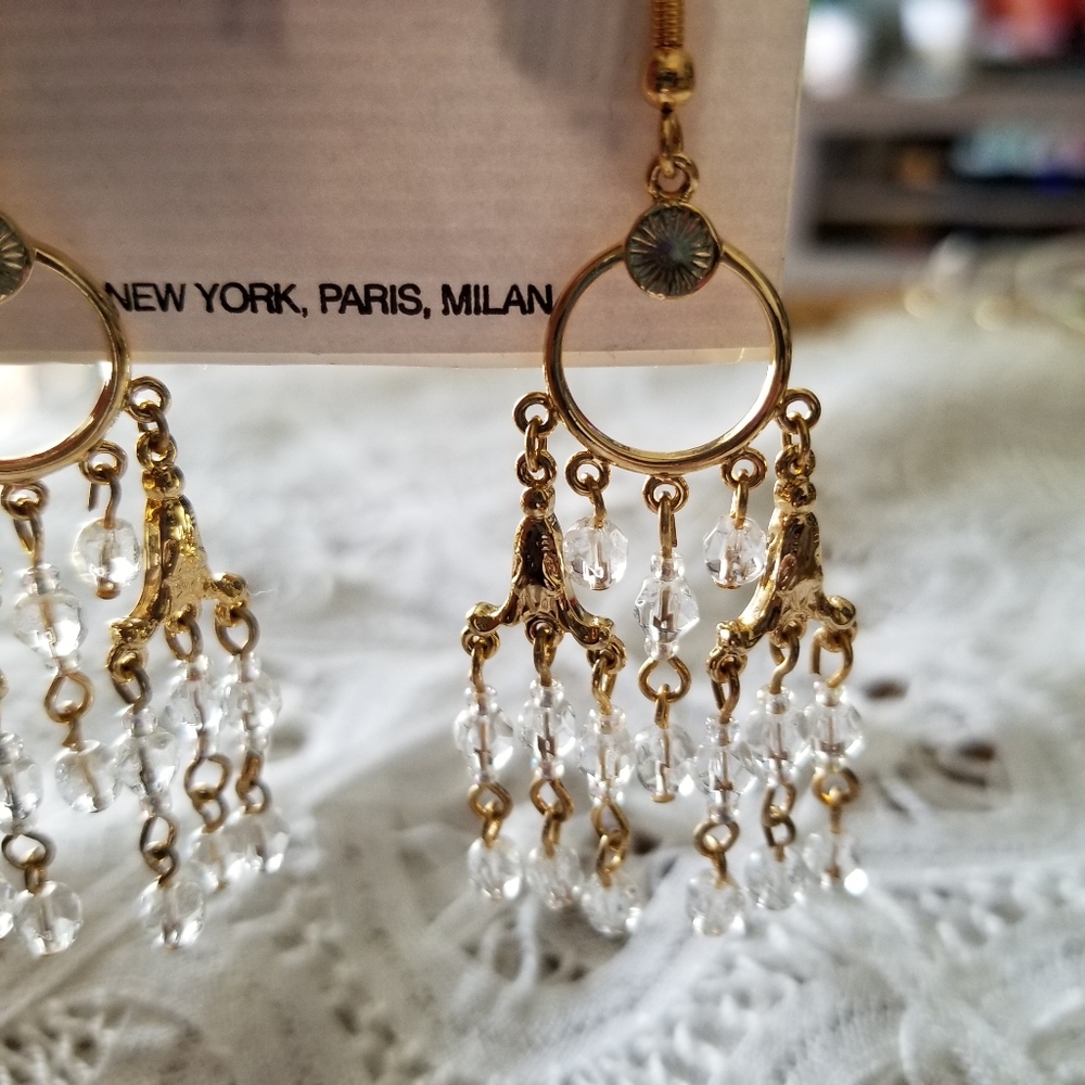 Bijou Drive Crystal & Gold Chandelier Earrings
